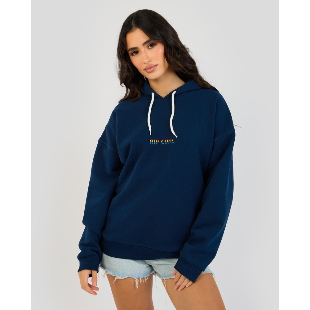 Rip‎ Curl Surf Puff Heritage Hoodie Womens Medium Blue Pullover